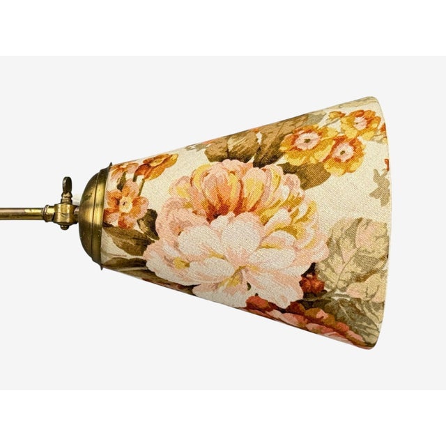 Corona Belysning, Floor Lamp, Wood, Brass, Fabric, Sweden, 1940s For Sale - Image 11 of 18