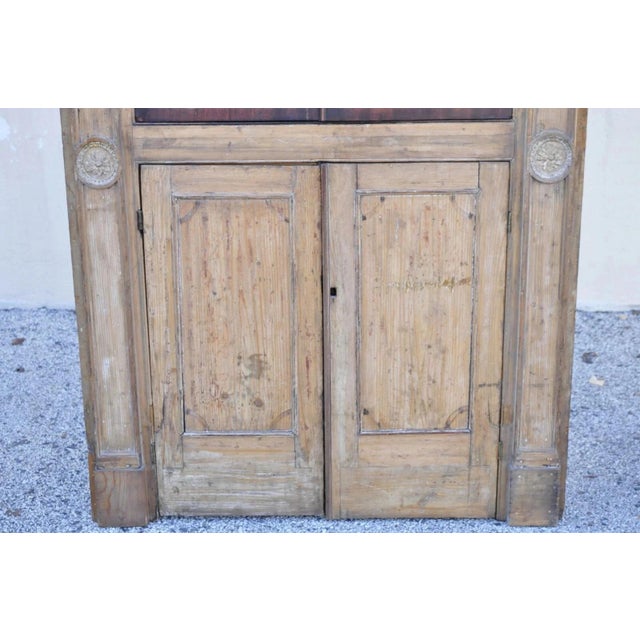 Antique Italian Renaissance 109" Tall Carved Wood Gothic Cupboard Hutch Cabinet For Sale - Image 4 of 12