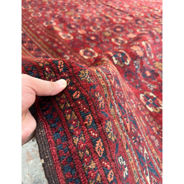 Ruby Red Vintage Turkmen Tribal Rug - 6'4 X 9'2 For Sale - Image 8 of 9