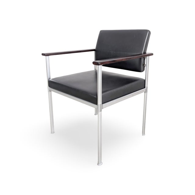 Mid-Century Modern Vintage Chairs in Leather from Lübke, Set of 5 For Sale - Image 3 of 12