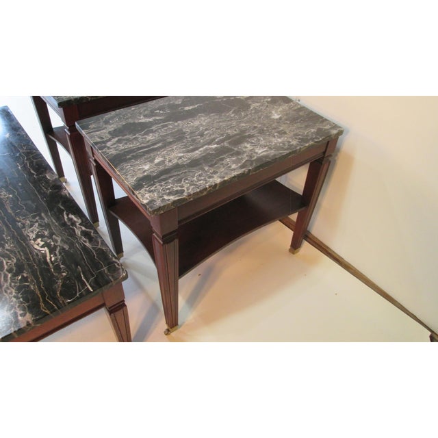 Traditional 3 Piece Marble and Mahogany Furniture by Brandt For Sale - Image 3 of 9