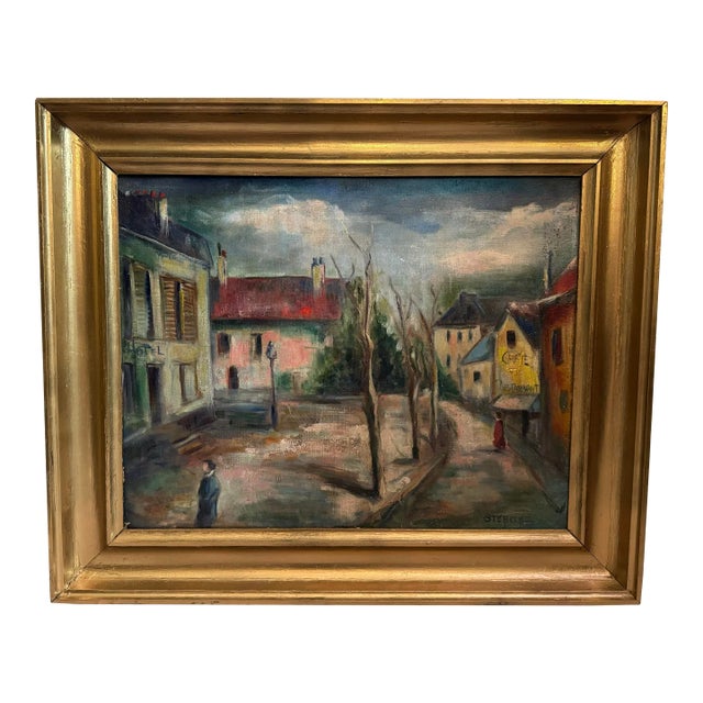 Early 20th Century French Painting of a Town For Sale