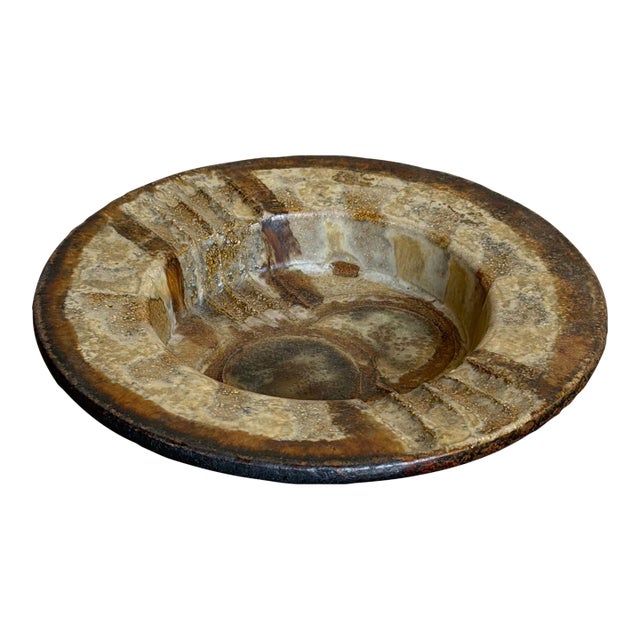 1970s Mid-Century Modern Danish Axella Ceramic Circle Motif Plate For Sale