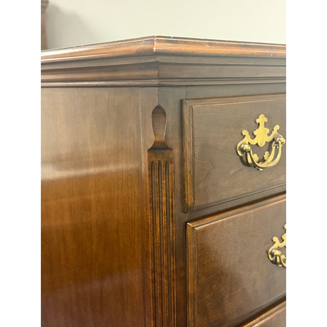 Drexel Vintage Cherry 10 Drawer Chippendale Chest For Sale - Image 9 of 12