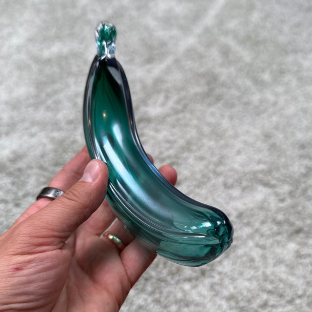 Mid 20th Century Italian Murano Art Glass Iridescent Banana Sculpture For Sale - Image 5 of 8