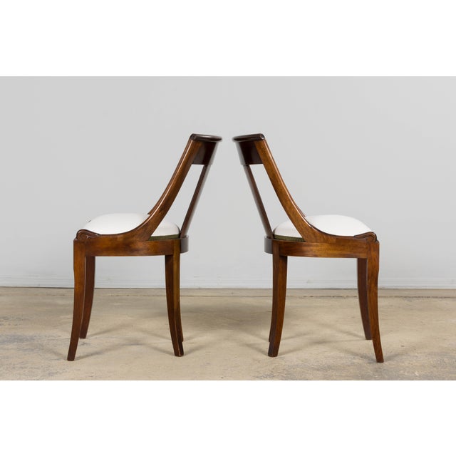 Set of Six Early 20th Century French Empire Mahogany Gondola Dining Chairs For Sale - Image 12 of 17
