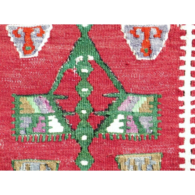 1960s 1960s Vintage Turkish Handmade Kilim Rug - 31"x61" For Sale - Image 5 of 10