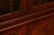 Karges English Style Mahogany Breakfront China Cabinet Display Bookcase with Carved Pediment and Silk Backing For Sale - Image 11 of 18