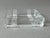 This Clear Glass Crystal 4.25" Plaid Faceted Square Ashtray w/ Etched Sun Face is in excellent condition with no flaws. It...