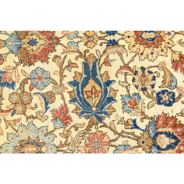 Brown Extremely Fine Antique Persian Tehran Wool Rug 7'10'' X 10'5'' For Sale - Image 8 of 12