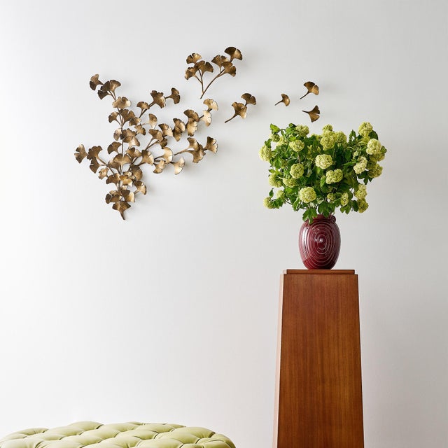 Aged Gold Grape Leaf Wall Sculpture For Sale - Image 11 of 12