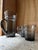Mid-Century Modern Smoky Grey Woodgrain Bark Glass Pitcher and Tumbler Set, 1970, Set of 5 For Sale - Image 10 of 16