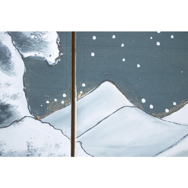 After Hiroshige, "Snowy Night", Shōwa Era Japanese Byobu Screen For Sale - Image 10 of 17