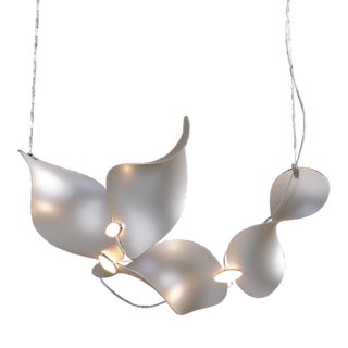 Dune 4 Curve Chandelier with Silver Anodized Shades by Daniel Becker For Sale