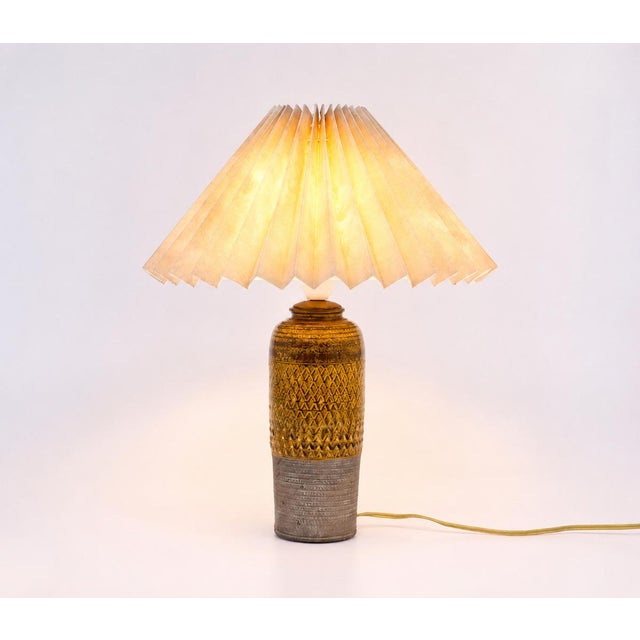 Vintage earthenware table lamp designed by nils kähler for hak (herman a. Kähler), denmark, produced in the 1960s. the...