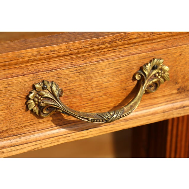 French Provincial Carved Oak Buffet/Hutch For Sale - Image 9 of 12