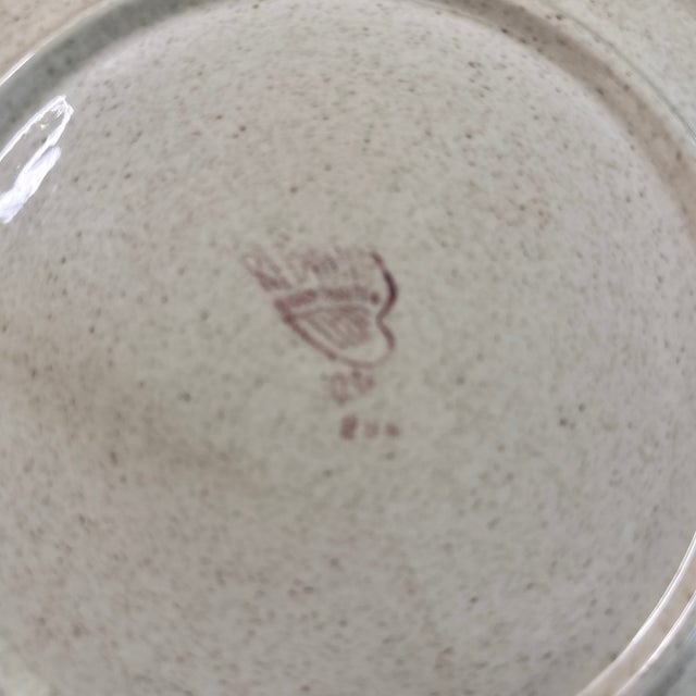 Beige 1950s Mid-Century Modern Red Wing Pottery "Random Harvest" Futura Lunch Plates - Set of 6 For Sale - Image 8 of 10