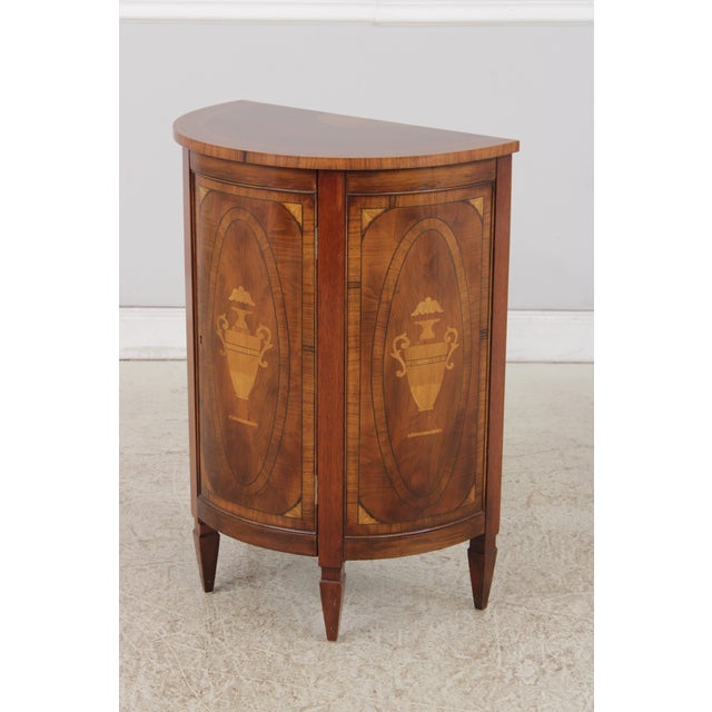 Age: Approx: 25 Years Old Details: High Quality Construction Nice Inlay Work Throughout Nice Small Hall Cabinet Condition:...