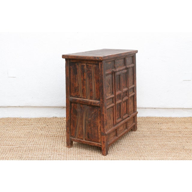Antique Provincial 2 Door Rustic Asian Cabinet For Sale - Image 9 of 11