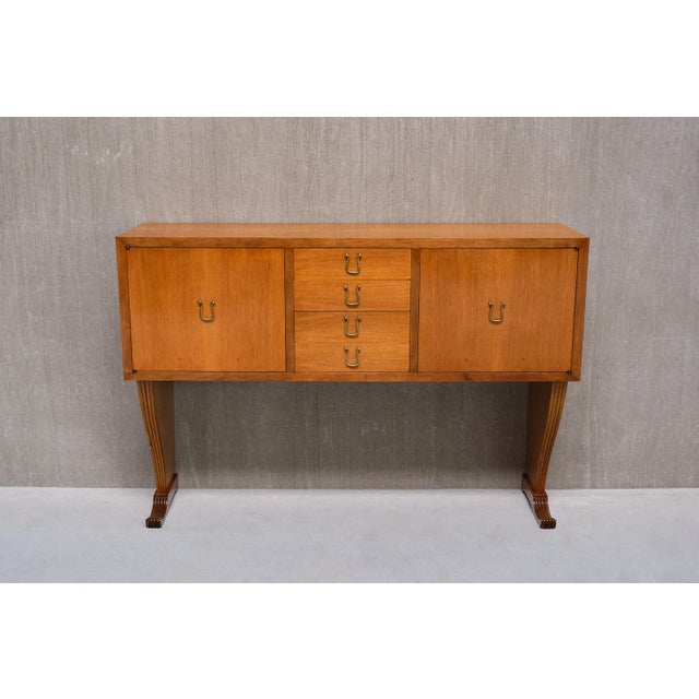 Vintage Sideboard in Walnut and Brass by Maurizio Tempestini, 1940s For Sale - Image 14 of 16