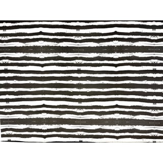 Kerri Rosenthal Cotton Linen Fabric: "Ships Ahoy" in Carbon- 2 Yards For Sale