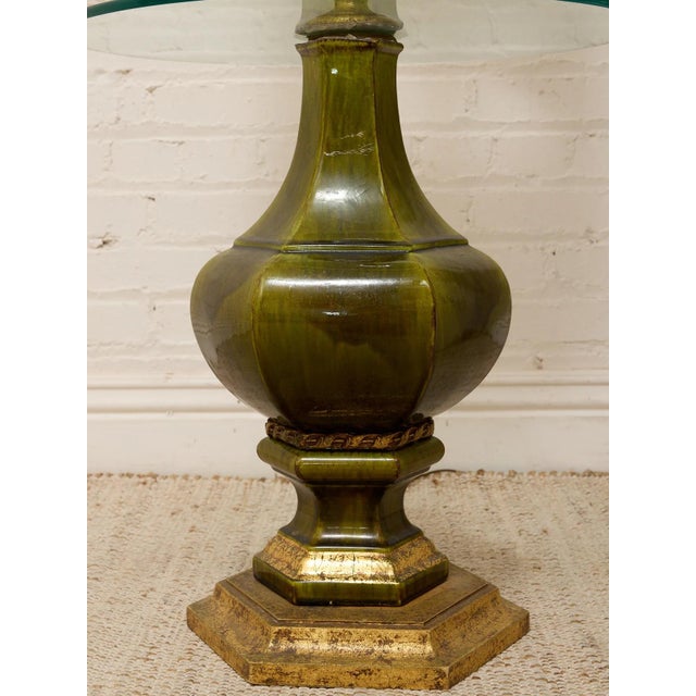 Metal Vintage Hollywood Regency Floor Lamp With Integrated Glass Table For Sale - Image 7 of 9
