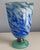 Blue & White Swirl Handmade Art Glass Vase For Sale - Image 4 of 8