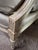 French Pair of Louis XVI Style Hand-Painted Armchairs in Silk Upholstery For Sale - Image 3 of 6