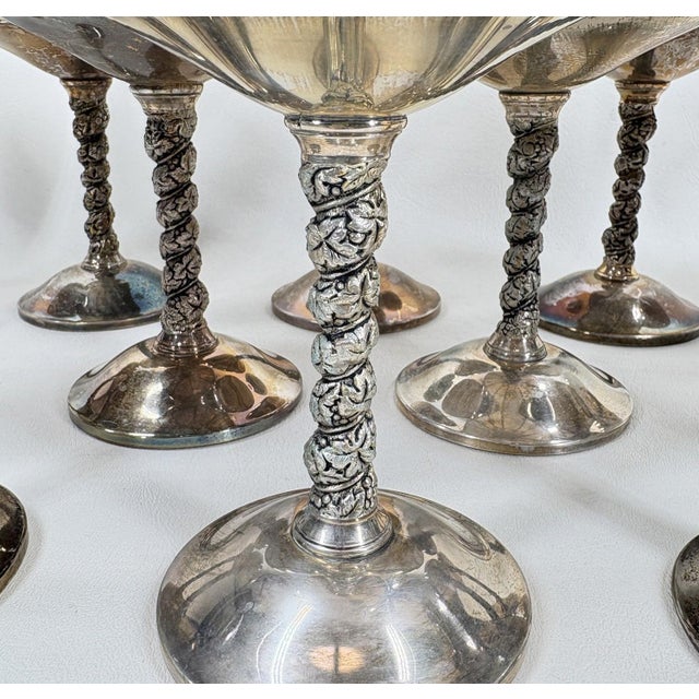 Hollywood Regency Vintage Spanish Silver-Plated Champagne Goblets - Set of 13 For Sale - Image 3 of 4