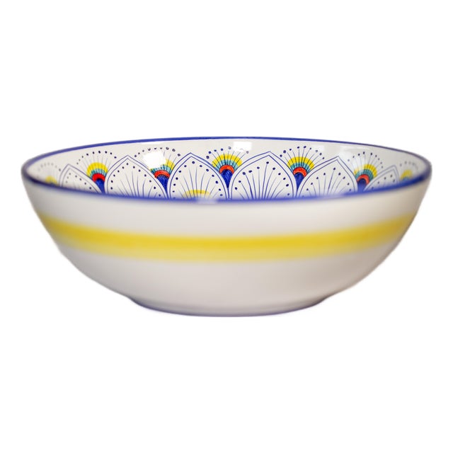 Intreccio Large Serving Bowl | Hand-Painted Italian Serving Bowl From Deruta For Sale
