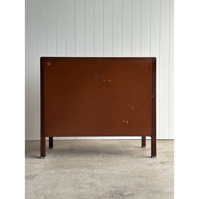 Vintage Norman Bel Geddes for Simmons Steel Chest of Drawers With Brass Pulls, C. 1930s For Sale - Image 18 of 18