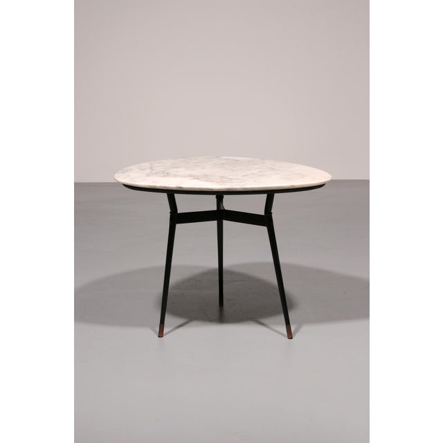Small Marble and Brass Accent Table, 1960 For Sale - Image 3 of 9
