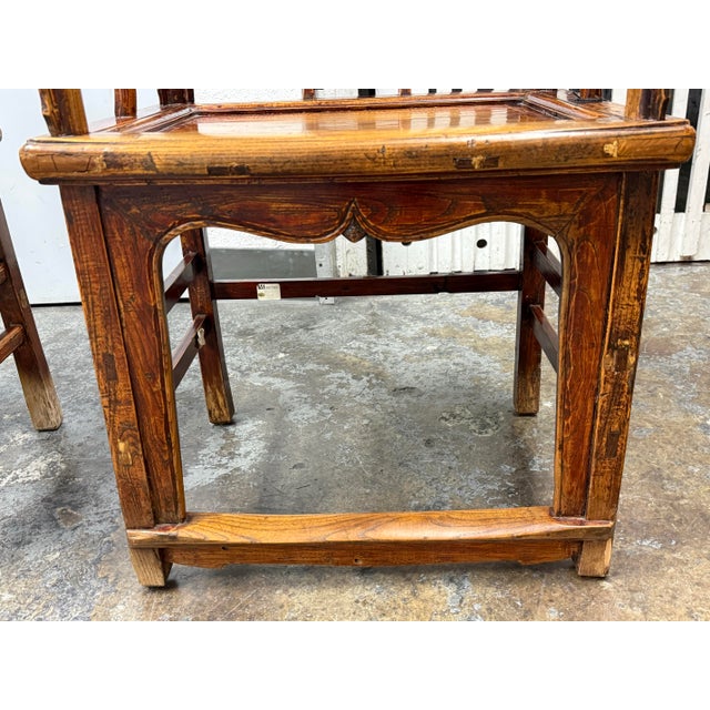 Antique Chinese Horseshoe Armchairs, Pair For Sale - Image 9 of 12