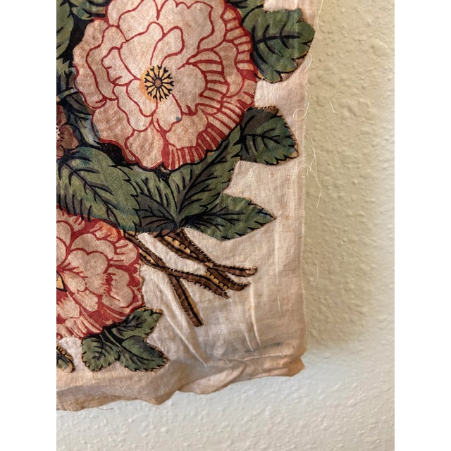 Vintage Quilt Hand-Stitched Tree of Life Textile Panel Broderie Perse Appliqué Linen Tapestry For Sale - Image 4 of 13