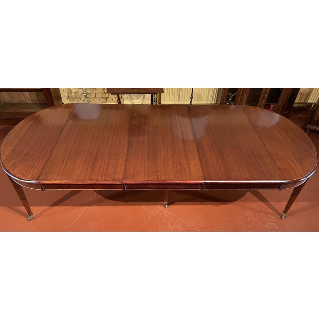Louis XVI Style Extendable Mahogany Dining Table with Frieze, 19th Century For Sale - Image 12 of 15