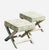 Light Pink 1980s Pair Large Vintage X Benches in Schumacher For Sale - Image 8 of 16