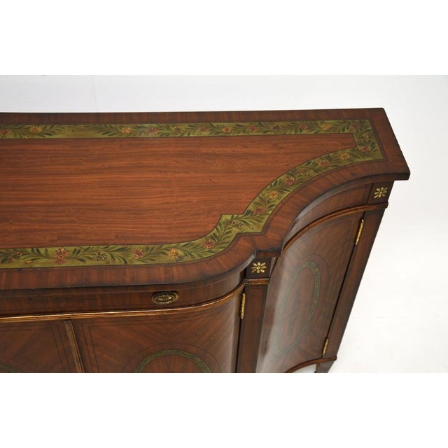 Wood Sheraton Painted Satinwood Sideboard, 1950s For Sale - Image 7 of 11