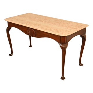 Kittinger Colonial Williamsburg Marble Top Mahogany Server For Sale