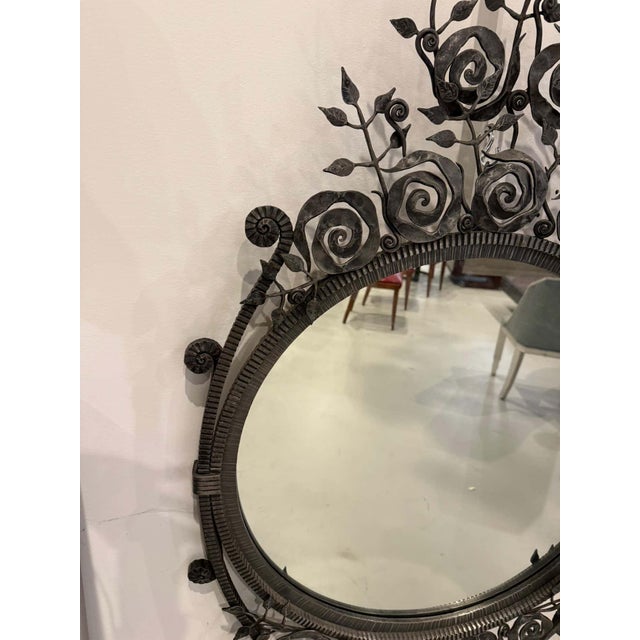 French Art Deco Wrought Iron Mirror For Sale - Image 10 of 14