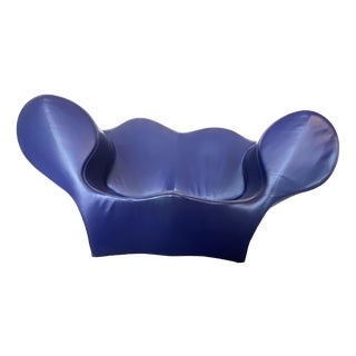 Soft Easy Sofa in in Purple Leather by Ron Arad for Moroso, 1990s For Sale
