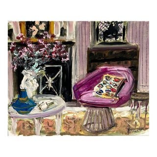 Original Painting "Pink Chair" by Shann Spishak For Sale