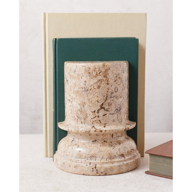 Tan Fossilized Stone Bookends For Sale - Image 8 of 9