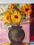 Colorful Still Life Lithograph of Oil Painting by Jessica Leak A beautiful composition with a vase of bright yellow...