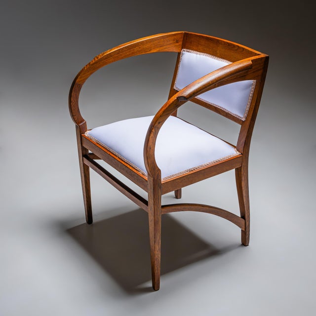 Art Nouveau Oak Armchair, Vienna, Austria, Early 20th Century For Sale - Image 6 of 8