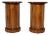 Burl Scalloped Pedestal Drum Table Cabinets, Pair For Sale
