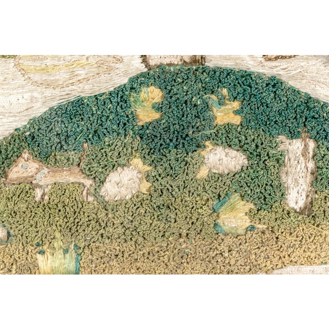 Antique 17th Century English Charles II Needlework Stumpwork Panel Circa 1680 For Sale - Image 9 of 12
