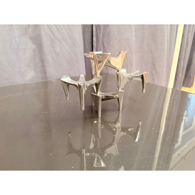 1970s Space Age Modular Candlesticks from Hammonia Motard, Germany, 1970s, Set of 4 For Sale - Image 5 of 9