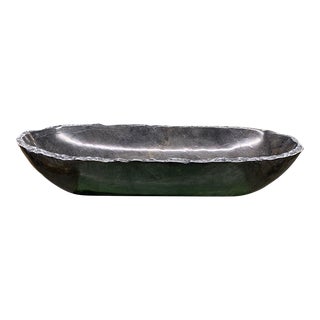 Black Onyx Live Edge Oval Bowl For Sale