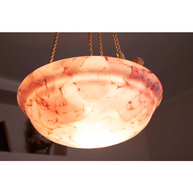 1950s Pink Art Deco Chandelier For Sale - Image 11 of 12