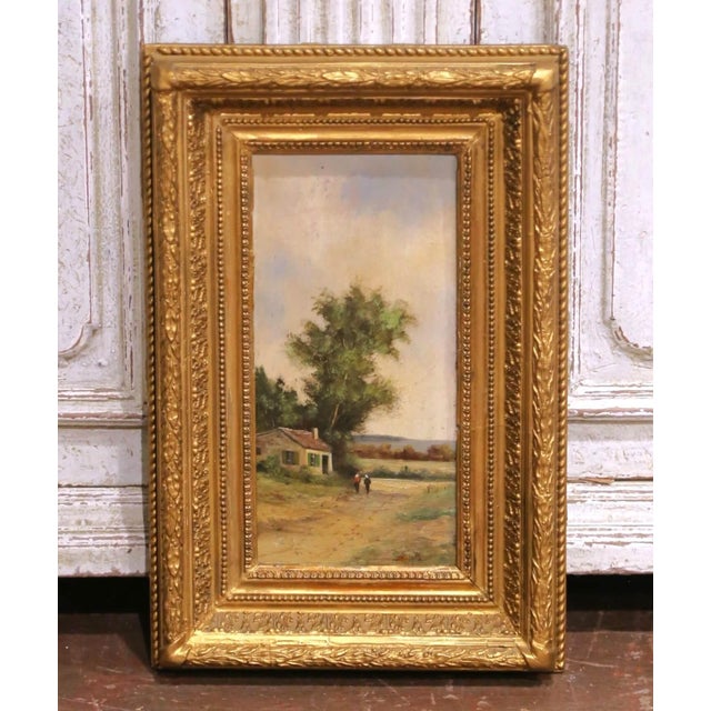 French Pair of 19th Century French Barbizon Style Pendant Paintings Signed Baratte For Sale - Image 3 of 14